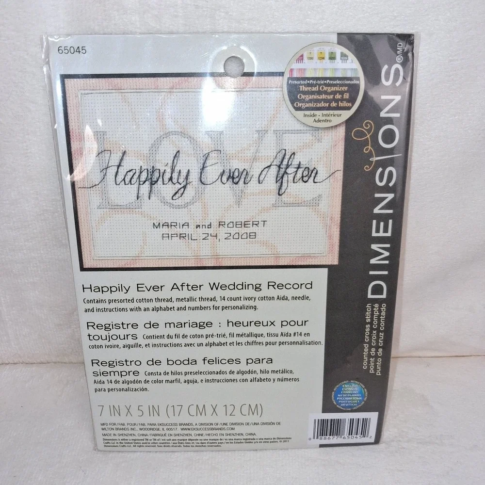 Dimensions Happily Ever After Wedding Record Love Counted Cross Stitch Kit Craft